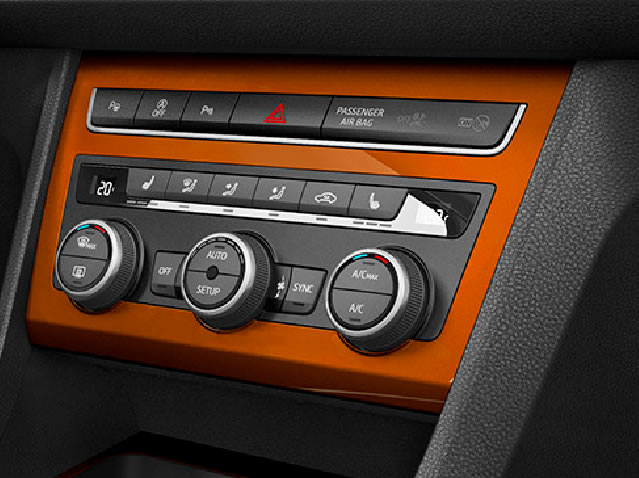 Samoa Orange air conditioning trim (left and right-hand drive)